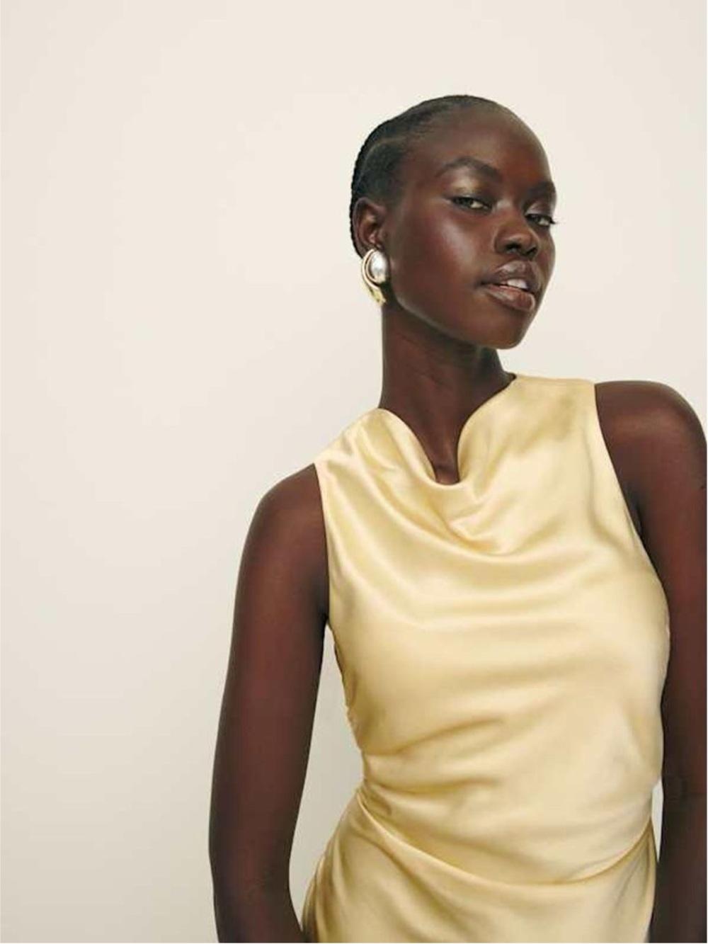 NWT reformation Logan silk dress in blonde / size 2 - Picture 2 of 7